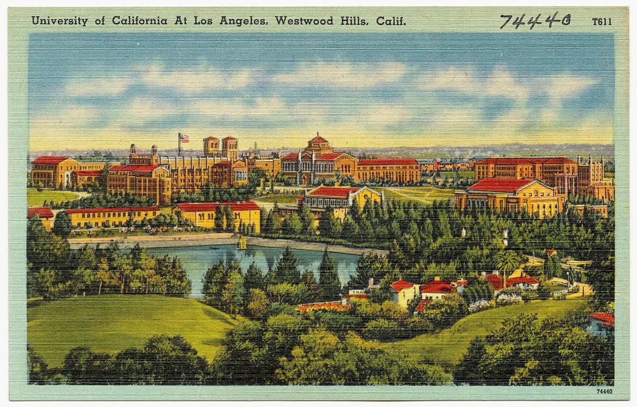 Title: University of California At Los Angeles, Westwood Hills, Calif. Subjects: Universities &amp; colleges Places: California > Los Angeles (county) > L