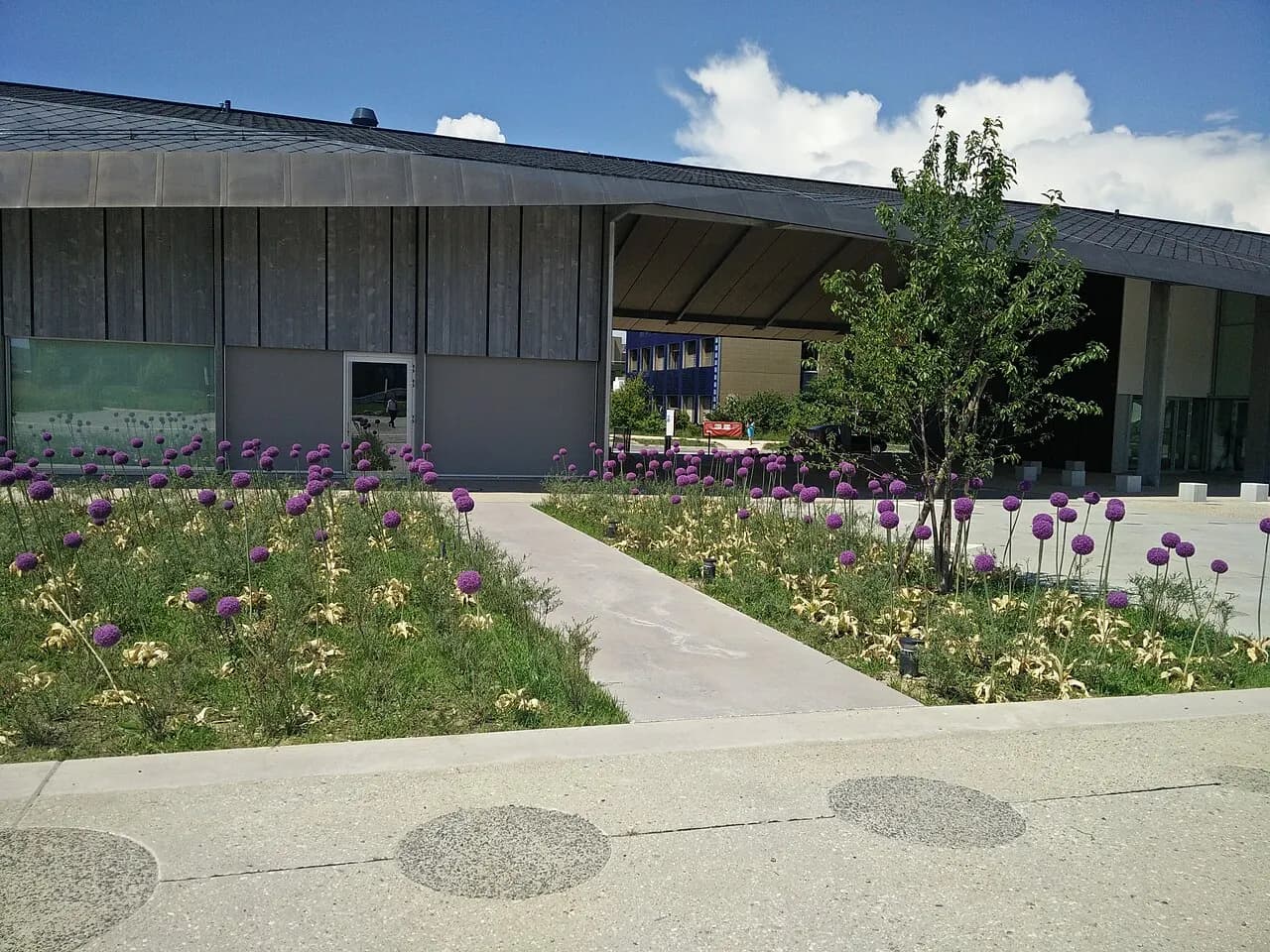 Sideview of the ArtLab building at the Swiss Federal Institute of Technology in Lausanne (EPFL). The building was previously called Under One Roof, but the name