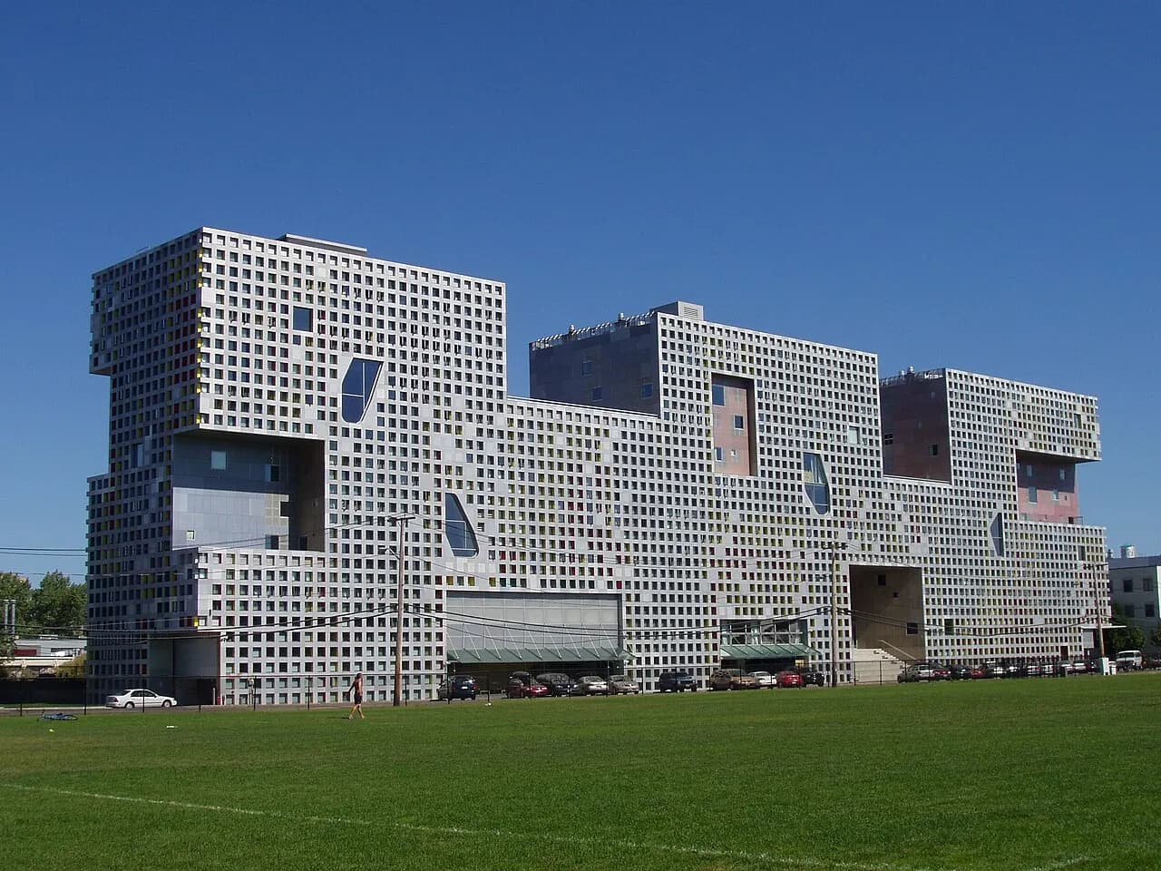 Simmons Hall, MIT, Cambridge, Massachusetts. Architect Stephen Holl. Photograph taken by me, September 2005.