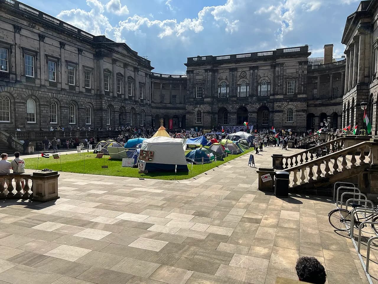 Edinburgh University Old College Quad. This was taken during the Gaza protest.
