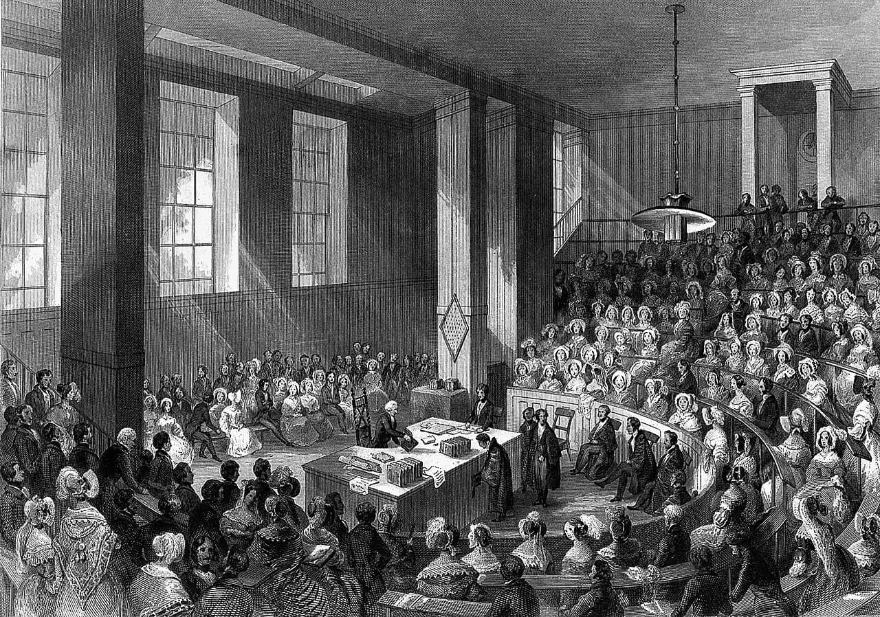 King's College, London: the interior of the theatre on prizegiving day. Engraving by H. Melville after T. H. Shepherd. Iconographic Collections Keywords: King's