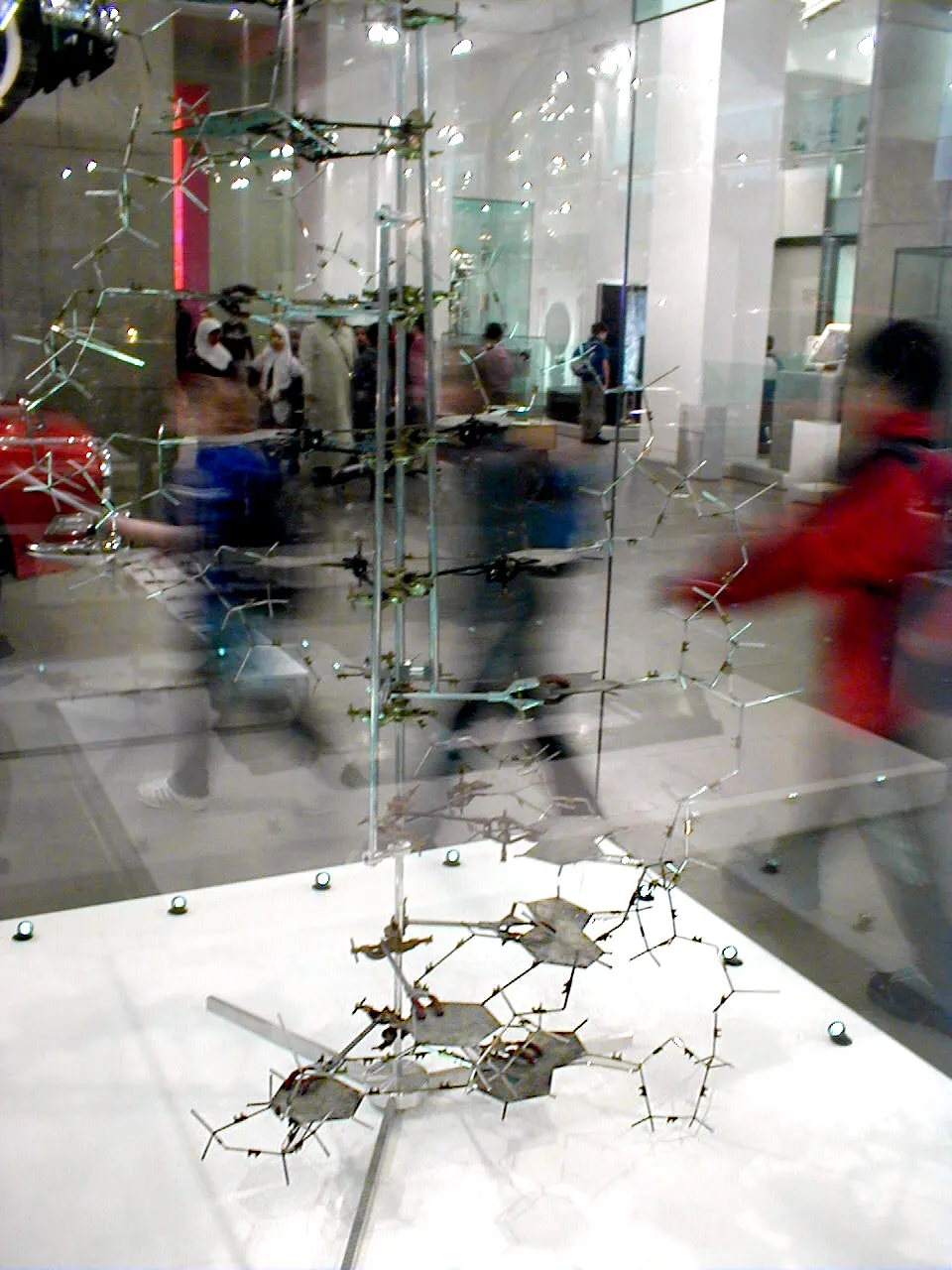 DNA model built by Crick and Watson in 1953, on display in the National Science Museum of London.