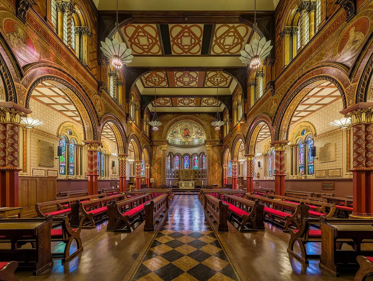 The interior of King's College London Chapel.