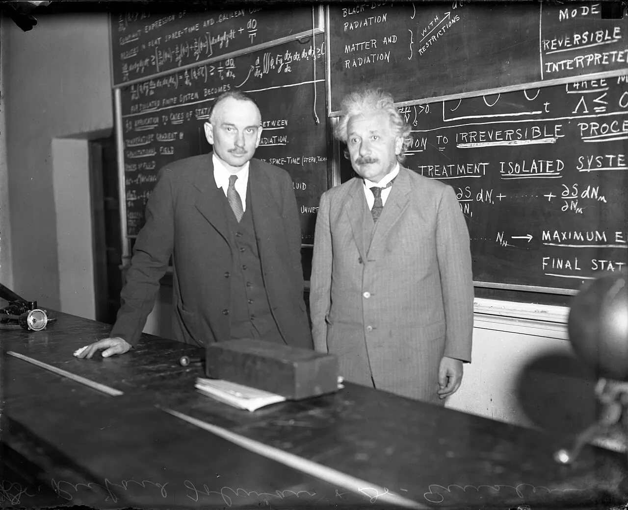 Richard C. Tolman and Albert Einstein at California Institute of Technology, Pasadena, 1932