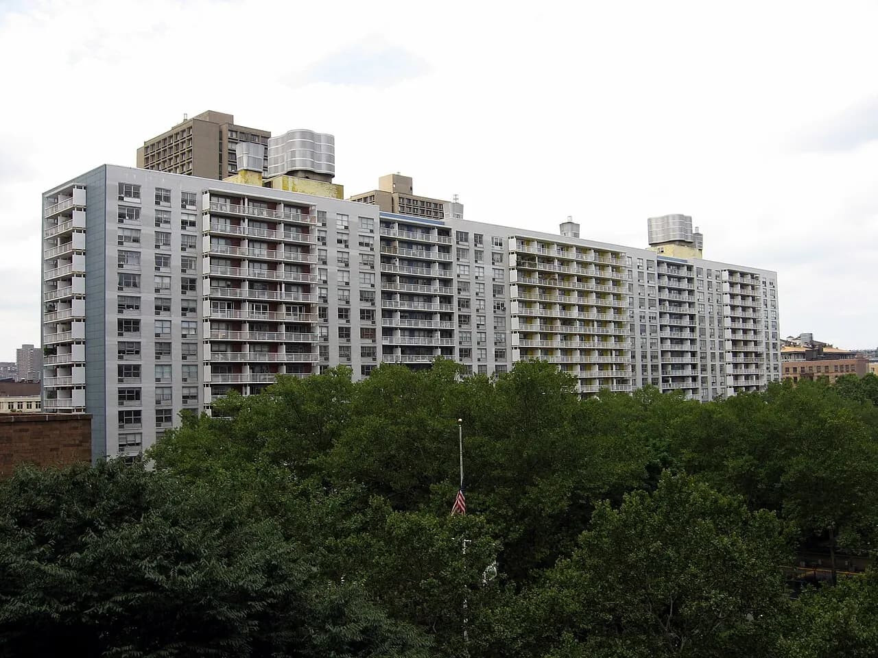 The Washington Square Village housing complex of New York University in the Greenwich Village neighborhood of Manhattan, New York City, was built in 1956-1958. 