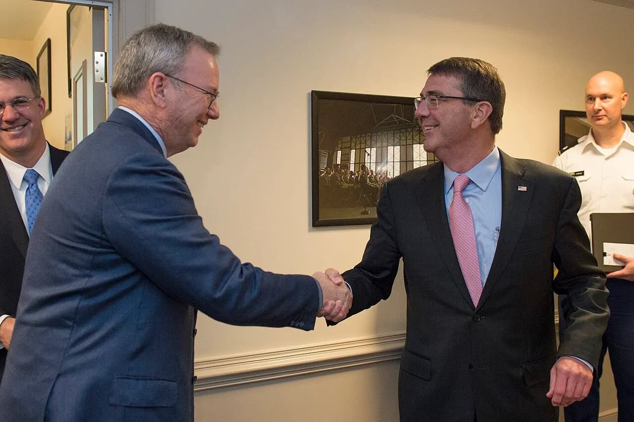 Ash Carter and Eric Schmidt meet.